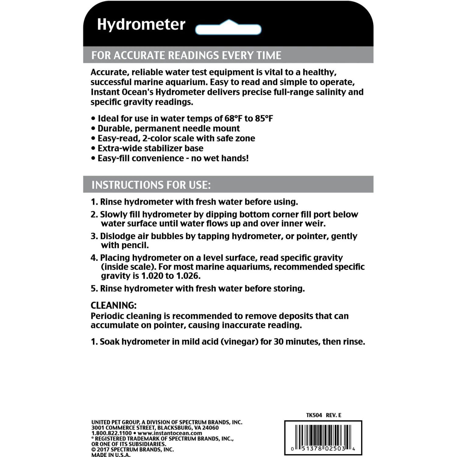 Instant Ocean Testing Hydrometer For Aquariums 4 Instant Ocean Testing Hydrometer For Aquariums - Image 2