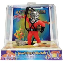 Penn-Plax Action Air Diver With Hose Aerating Aquarium Ornament, 4-in, Color Varies