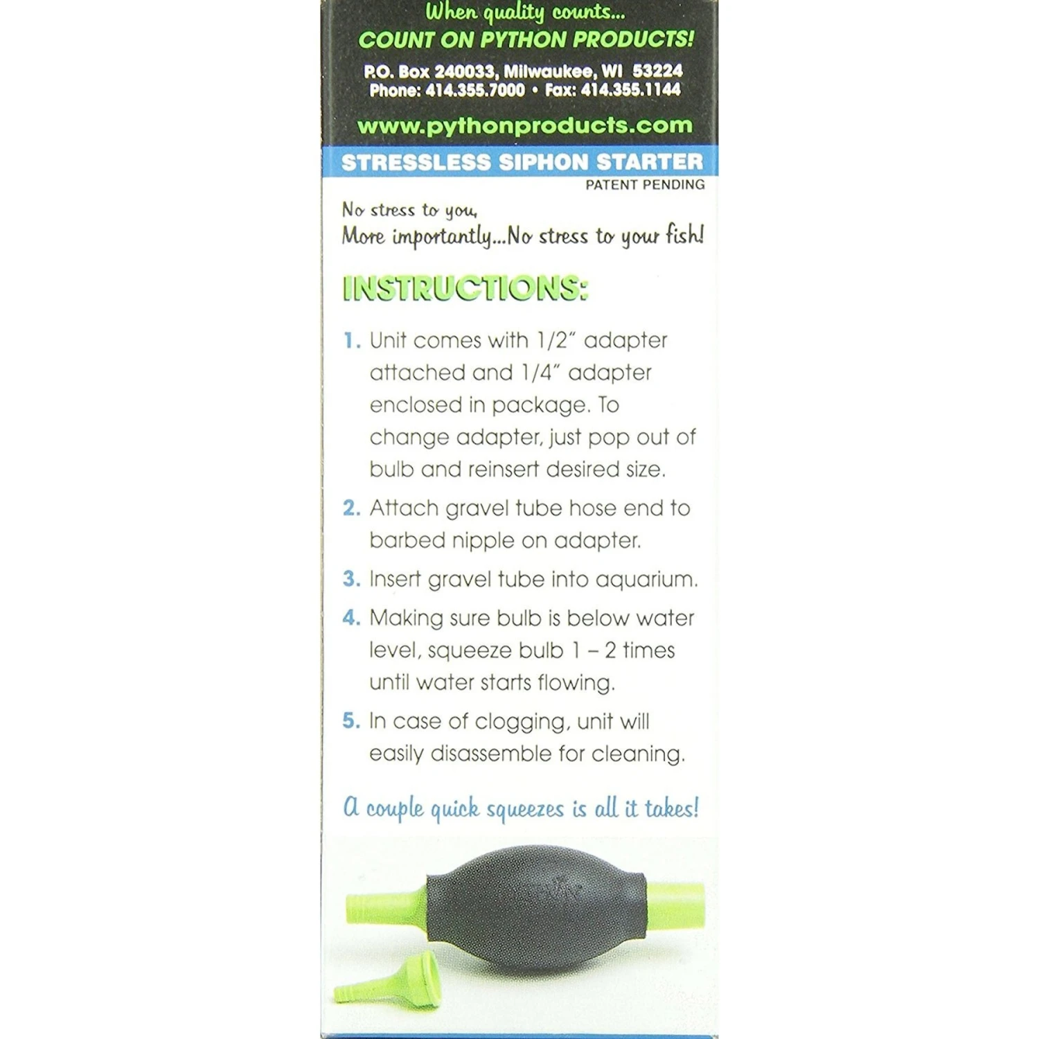 Python Squeeze Stressless Siphon Starter For Aquariums 4 Python Squeeze Stressless Siphon Starter For Aquariums - Image 2