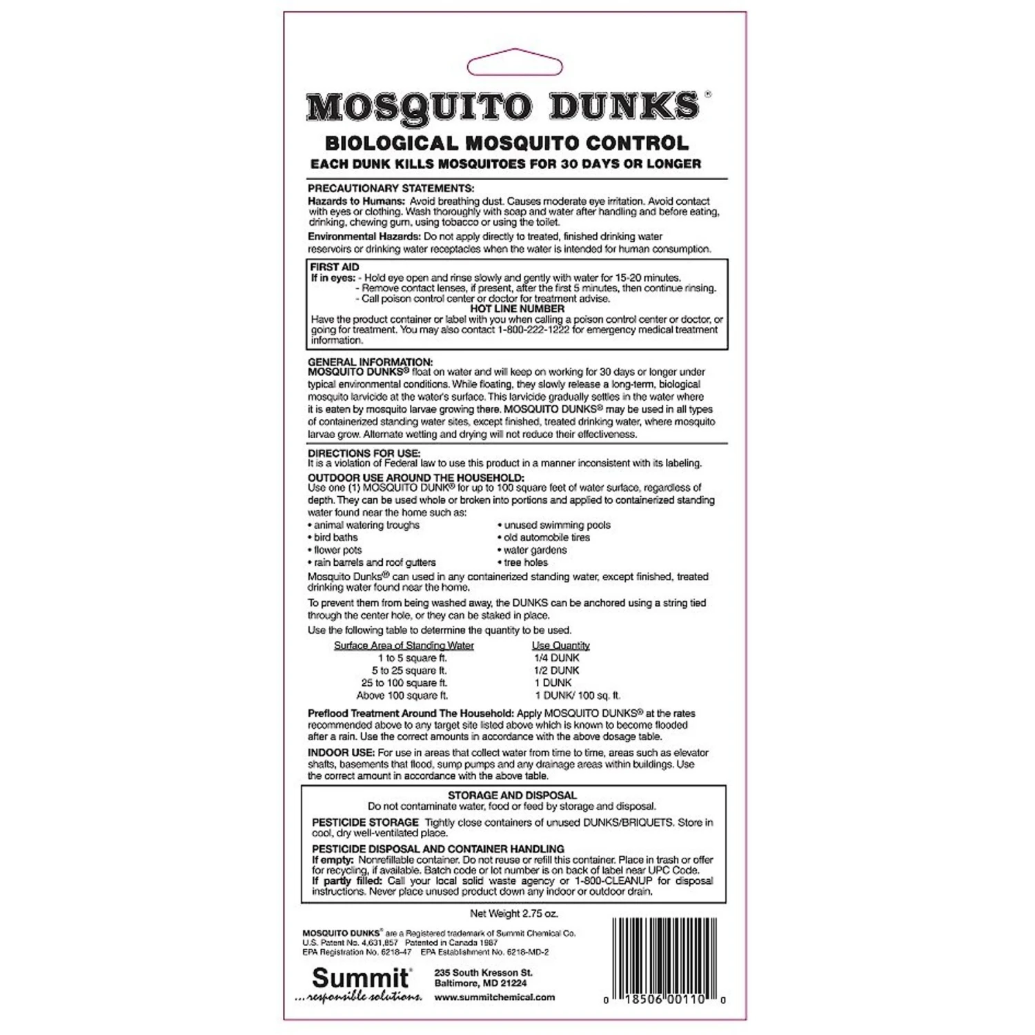 Summit Mosquito Dunks Larvae Control Tablets 4 Summit Mosquito Dunks Larvae Control Tablets - Image 2