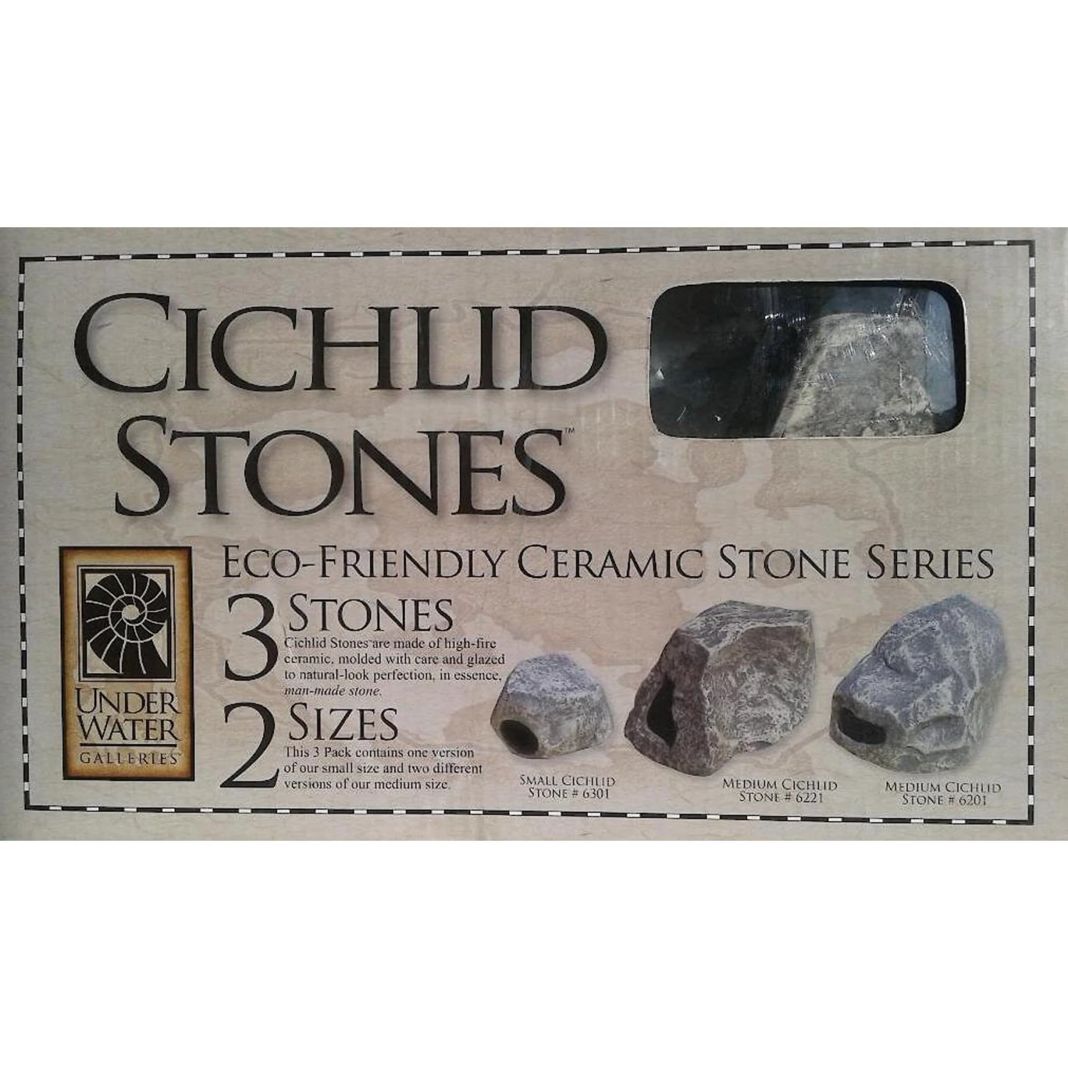 Underwater Galleries Assorted Cichlid Aquarium Stone Caves, 3 Count Box 4 Underwater Galleries Assorted Cichlid Aquarium Stone Caves, 3 Count Box - Image 2