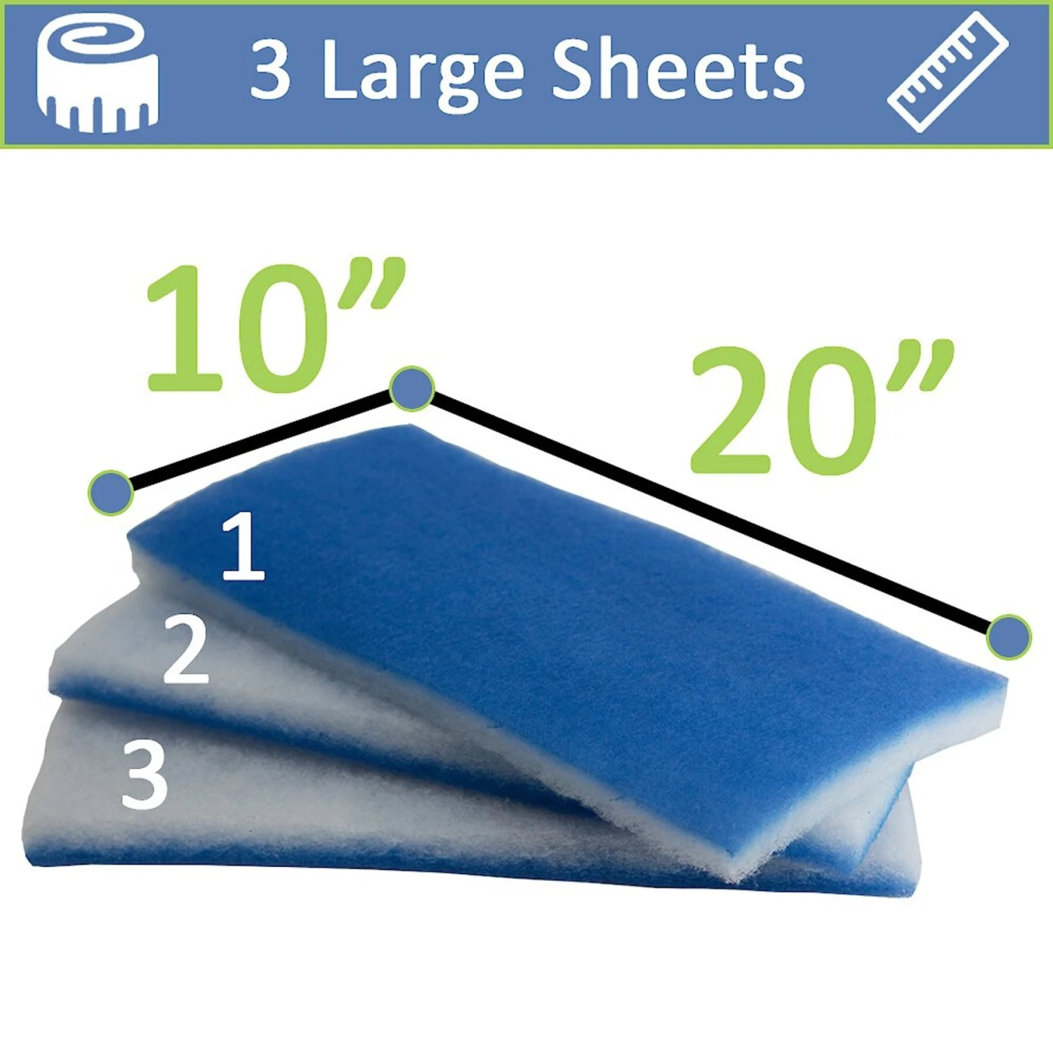 InTank Aquarium, Pond & Terrarium Double Bonded Poly Filter Floss Pads, 3 Count 6 InTank Aquarium, Pond & Terrarium Double Bonded Poly Filter Floss Pads, 3 Count - Image 4