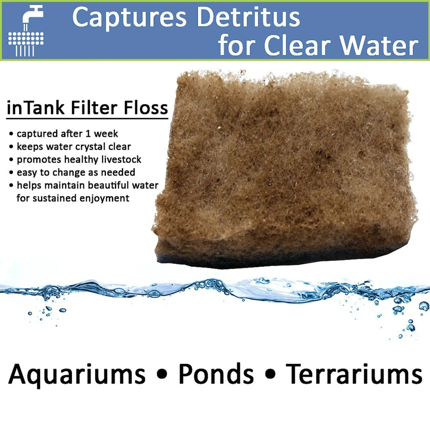 InTank Aquarium, Pond & Terrarium Double Bonded Poly Filter Floss Pads, 3 Count 10 InTank Aquarium, Pond & Terrarium Double Bonded Poly Filter Floss Pads, 3 Count - Image 8