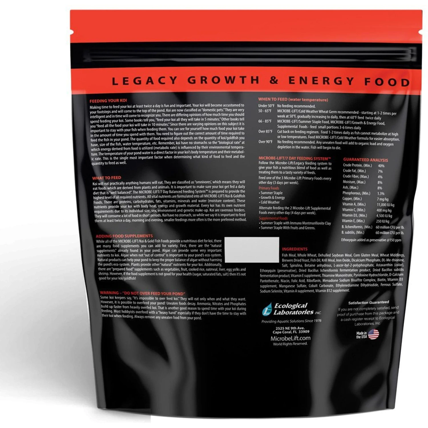 Microbe-Lift Legacy Growth & Energy Floating Pellets With Color Enhancer Koi & Goldfish Food 4 Microbe-Lift Legacy Growth & Energy Floating Pellets With Color Enhancer Koi & Goldfish Food - Image 2