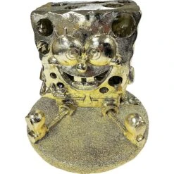 Penn-Plax SpongeBob With Swim Through Golden Edition Aquarium Ornament