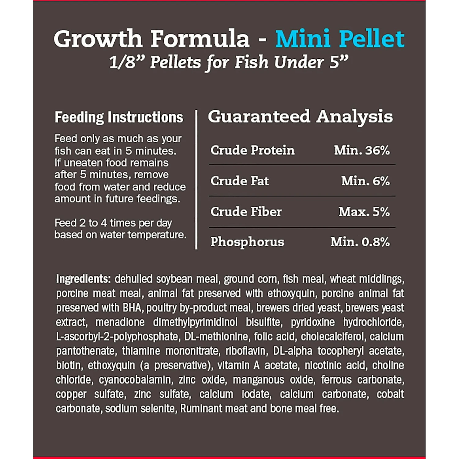 Blue Ridge Koi & Goldfish Mini Pellet Growth Formula Koi & Goldfish Food 4 Blue Ridge Koi & Goldfish Mini Pellet Growth Formula Koi & Goldfish Food - Image 2