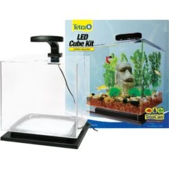 Tetra LED Cube Kit Fish Aquarium, 3-gal -Plax Penn Shop 193528 PT3. AC SS1800 V1607558835