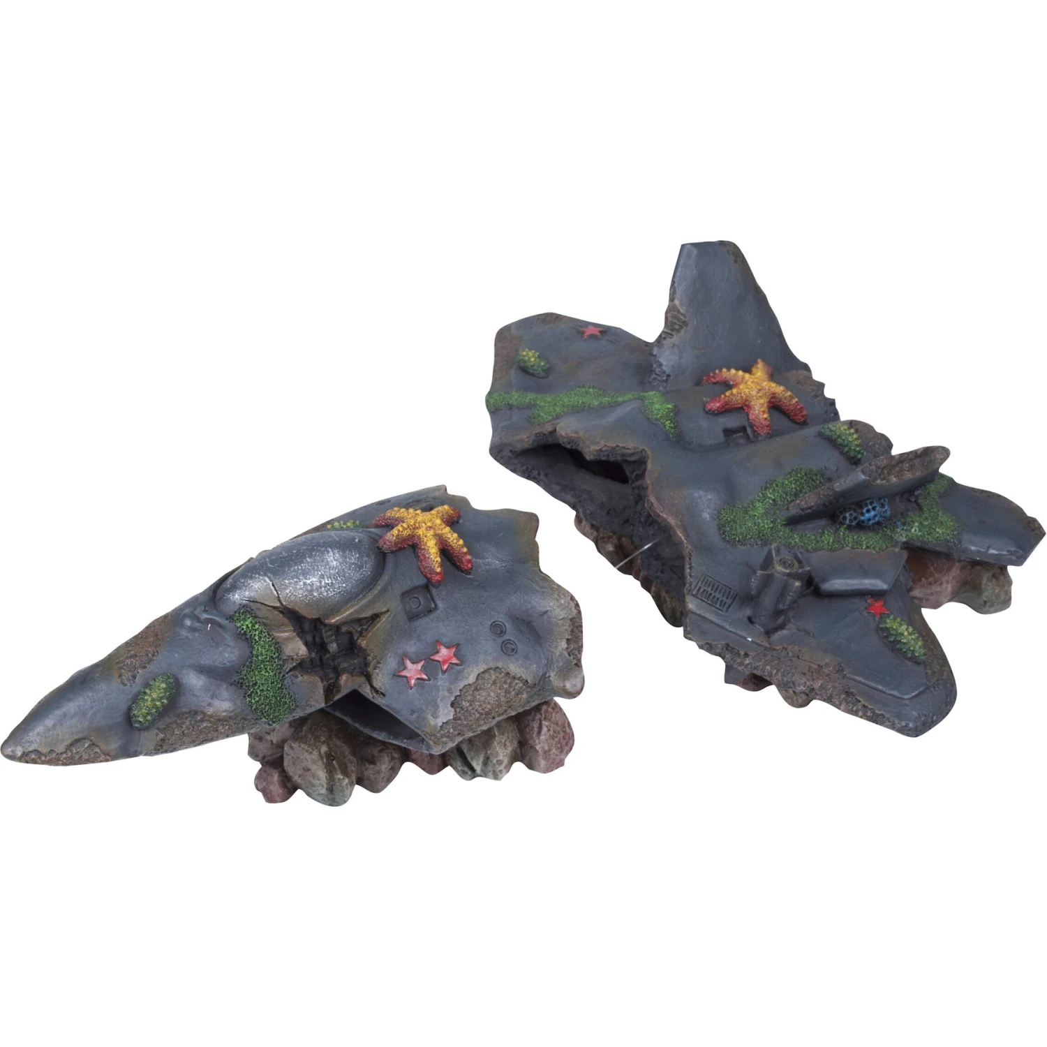 Penn-Plax Fighter Jet Wreck Aquarium Ornament 3 Penn-Plax Fighter Jet Wreck Aquarium Ornament