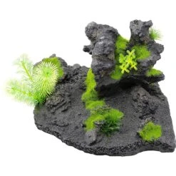 Penn-Plax Mossy Rock Scape Aquarium Ornament -Plax Penn Shop 198297 PT2. AC SS1800 V1572286672