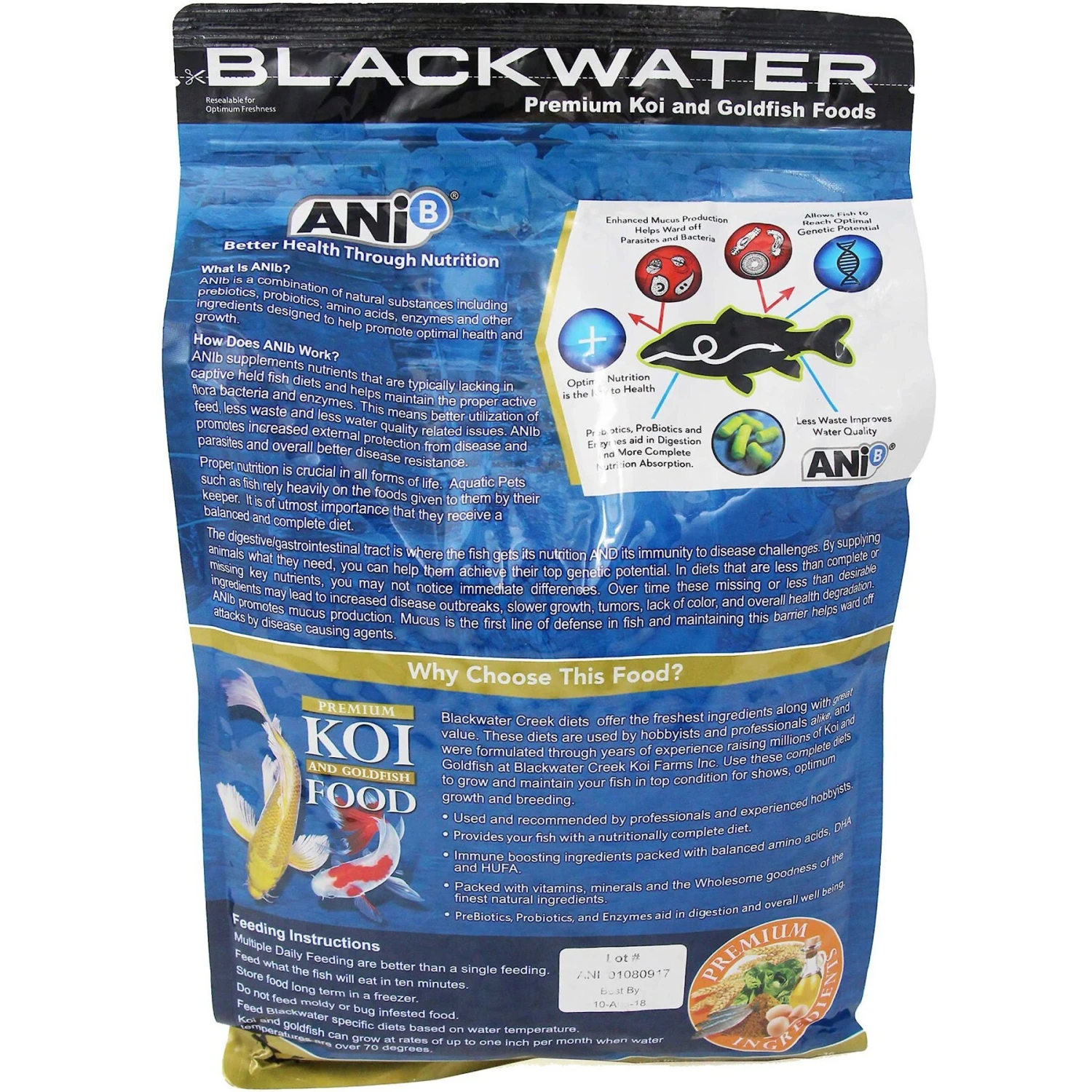 Blackwater Premium Koi And Goldfish Food Color Enhancing Large Pellet Fish Food, 5-lb Bag 4 Blackwater Premium Koi And Goldfish Food Color Enhancing Large Pellet Fish Food, 5-lb Bag - Image 2