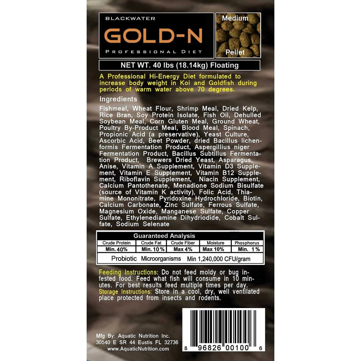 Blackwater Premium Koi And Goldfish Food Gold-N Medium Pellet Fish Food, 40-lb Bag 6 Blackwater Premium Koi And Goldfish Food Gold-N Medium Pellet Fish Food, 40-lb Bag - Image 4