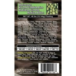 Blackwater Premium Koi And Goldfish Food Max Growth Medium Pellet Fish Food, 40-lb Bag 10 Blackwater Premium Koi And Goldfish Food Max Growth Medium Pellet Fish Food, 40-lb Bag -Plax Penn Shop 206351 PT3. AC SS1800 V1571934211