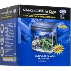 JBJ Aquarium Nano-Cube 12 LED Curved Glass Fish Aquarium, 12-gal