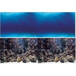 Vepotek Double-Sided Fish Aquarium Background, Deep Seabed & Coral Rock