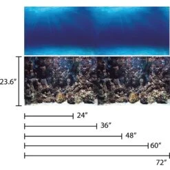 Vepotek Double-Sided Fish Aquarium Background, Deep Seabed & Coral Rock -Plax Penn Shop 231312 PT4. AC SS1800 V1588005412
