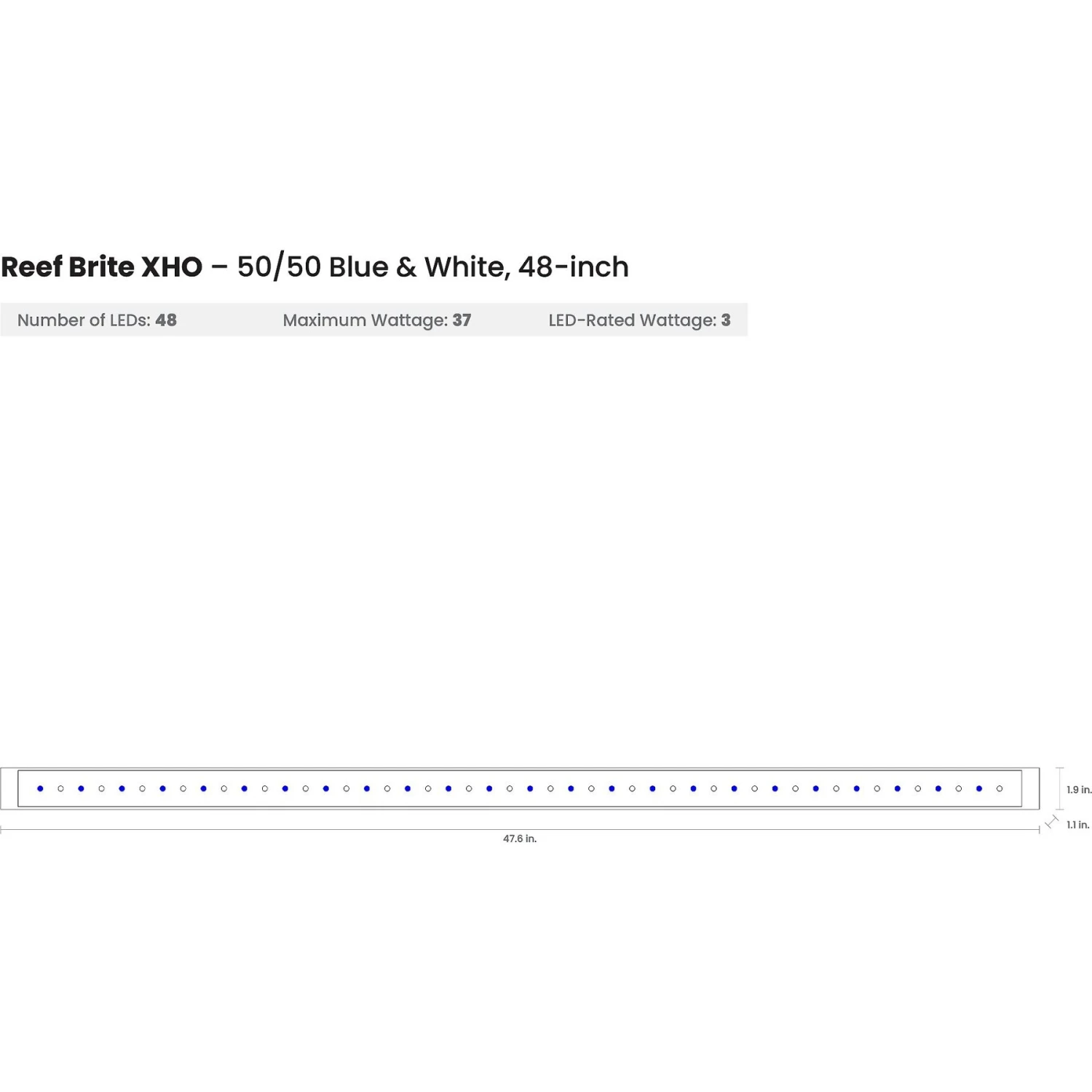 Reef Brite 50-50 Blue & White XHO LED Strip Aquarium Light 6 Reef Brite 50-50 Blue & White XHO LED Strip Aquarium Light - Image 4