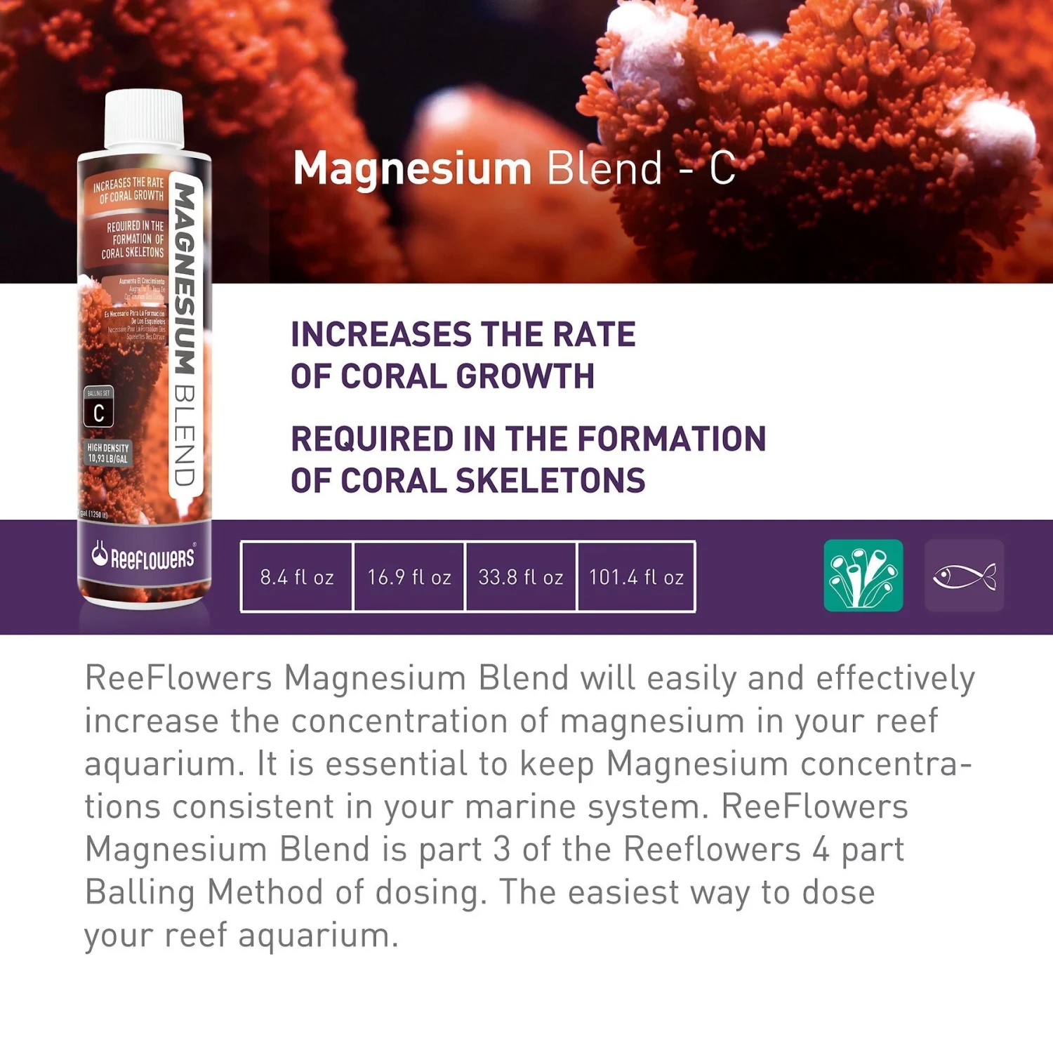 Reeflowers Magnesium Blend C Aquarium Water Treatment 4 Reeflowers Magnesium Blend C Aquarium Water Treatment - Image 2