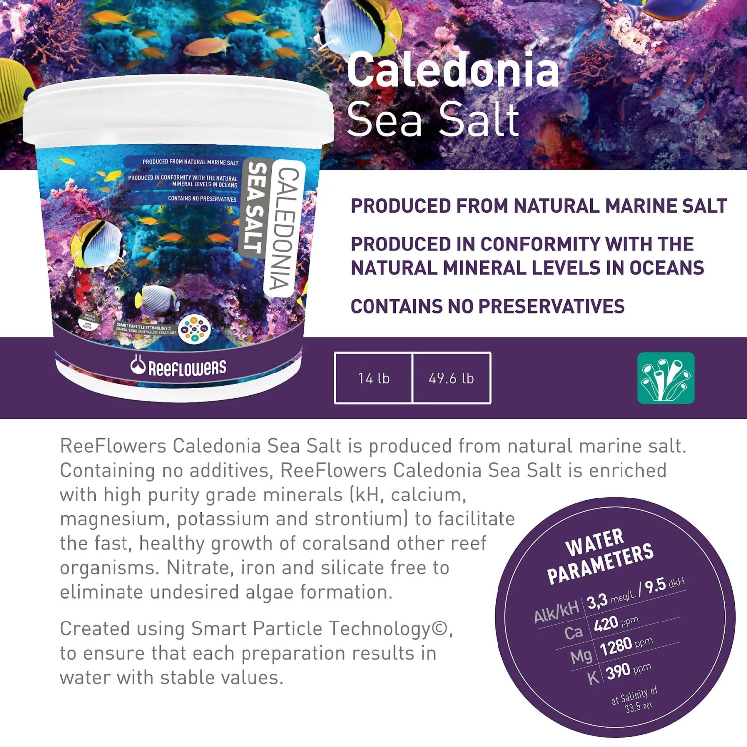 Reeflowers Caledonia Aquarium Sea Salt 4 Reeflowers Caledonia Aquarium Sea Salt - Image 2