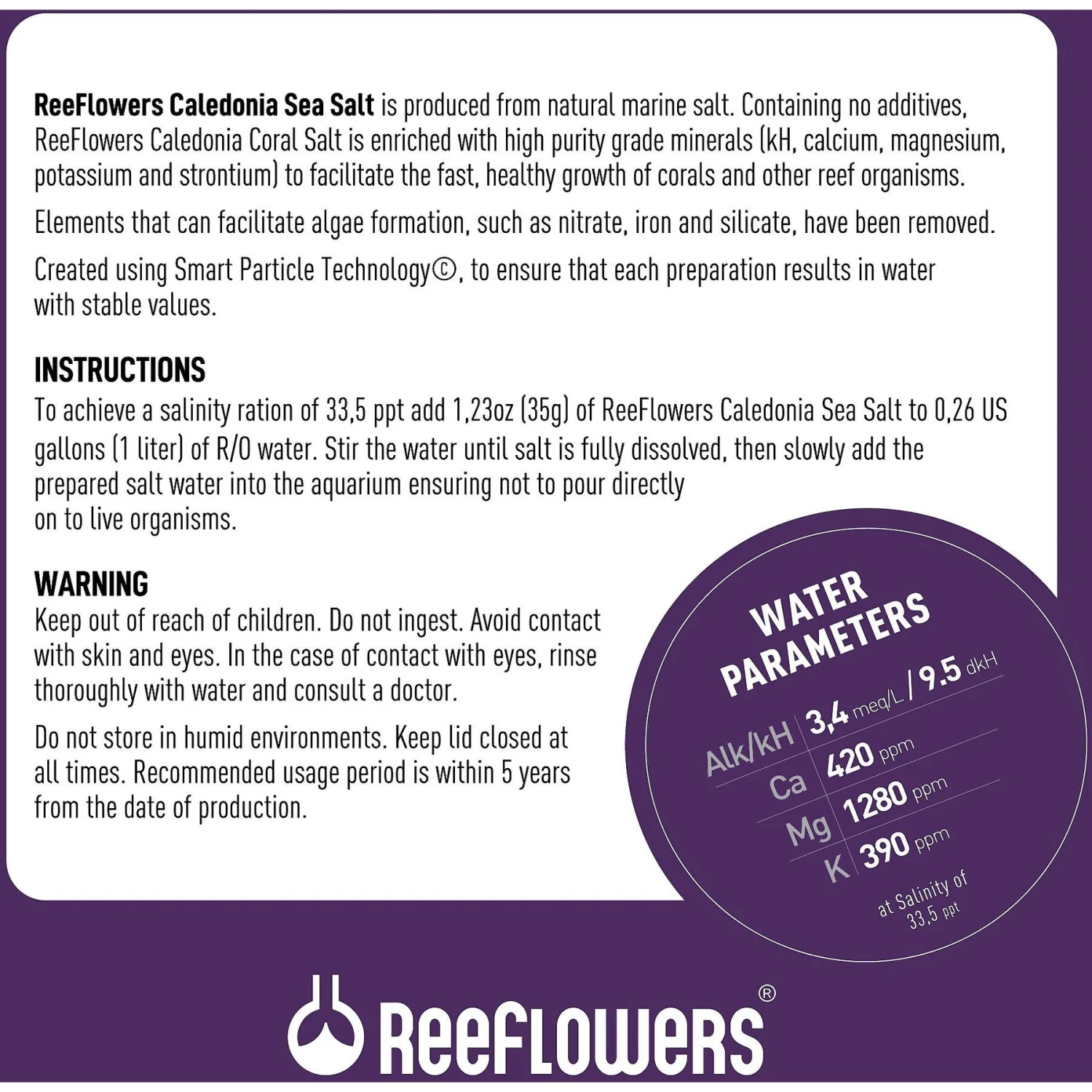 Reeflowers Caledonia Aquarium Sea Salt 5 Reeflowers Caledonia Aquarium Sea Salt - Image 3