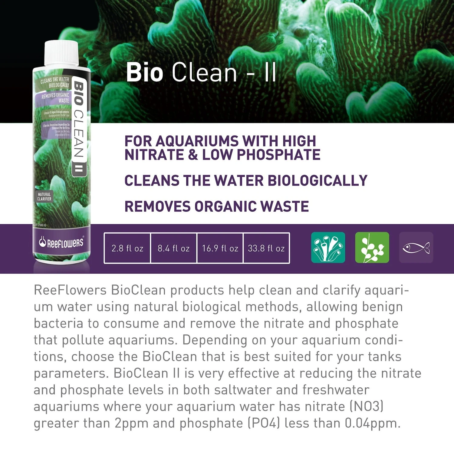 Reeflowers BioClean II Aquarium Water Cleaner 4 Reeflowers BioClean II Aquarium Water Cleaner - Image 2