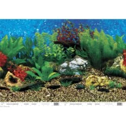 Penn-Plax Shale Wall/Hawaii Blue Double Aquarium Background
