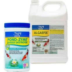API Pond Algaefix Algae Control Solution & API Pond-Zyme Sludge Destroyer Pond Sludge Remover