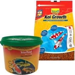 Tetra Pond Koi Vibrance Color Enhancing Sticks Koi & Goldfish Food & Tetra Pond Koi Growth High Protein Koi & Goldfish Food