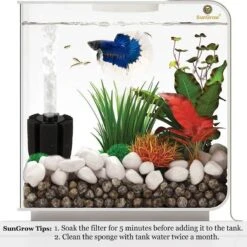 SunGrow Betta Fish & Turtle Sponge Small Aquarium Tank Water System Filter -Plax Penn Shop 288090 PT3. AC SS1800 V1618349514