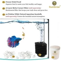 SunGrow Bloodworms Freeze-Dried Betta Fish Food, 0.52-oz Jar -Plax Penn Shop 288094 PT5. AC SS1800 V1618349511