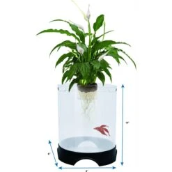 Penn-Plax Large Aquaponic Aquarium Tank, 1.4-gal -Plax Penn Shop 289678 PT2. AC SS1800 V1671226171