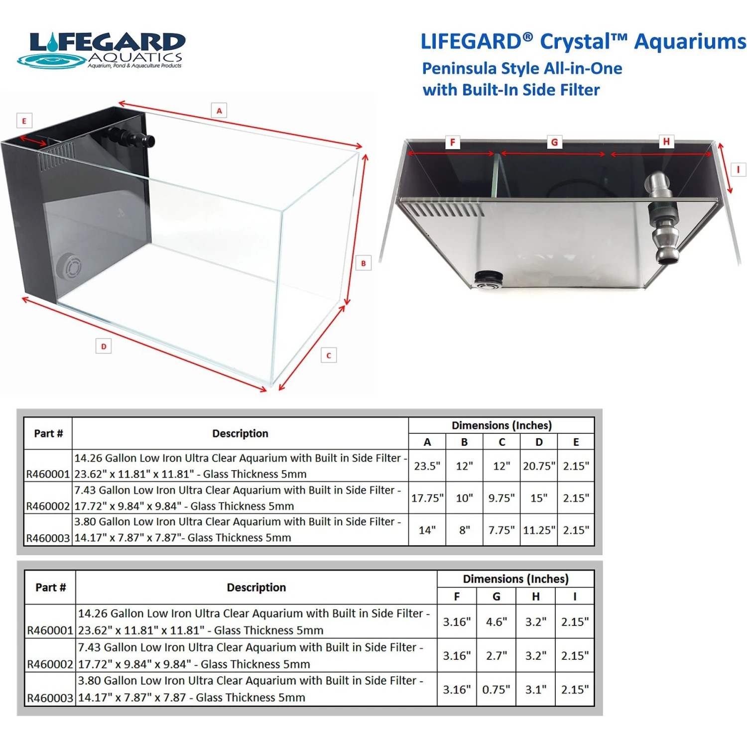 Lifegard Aquatics Crystal Aquarium With Side Filter 7 Lifegard Aquatics Crystal Aquarium With Side Filter - Image 5