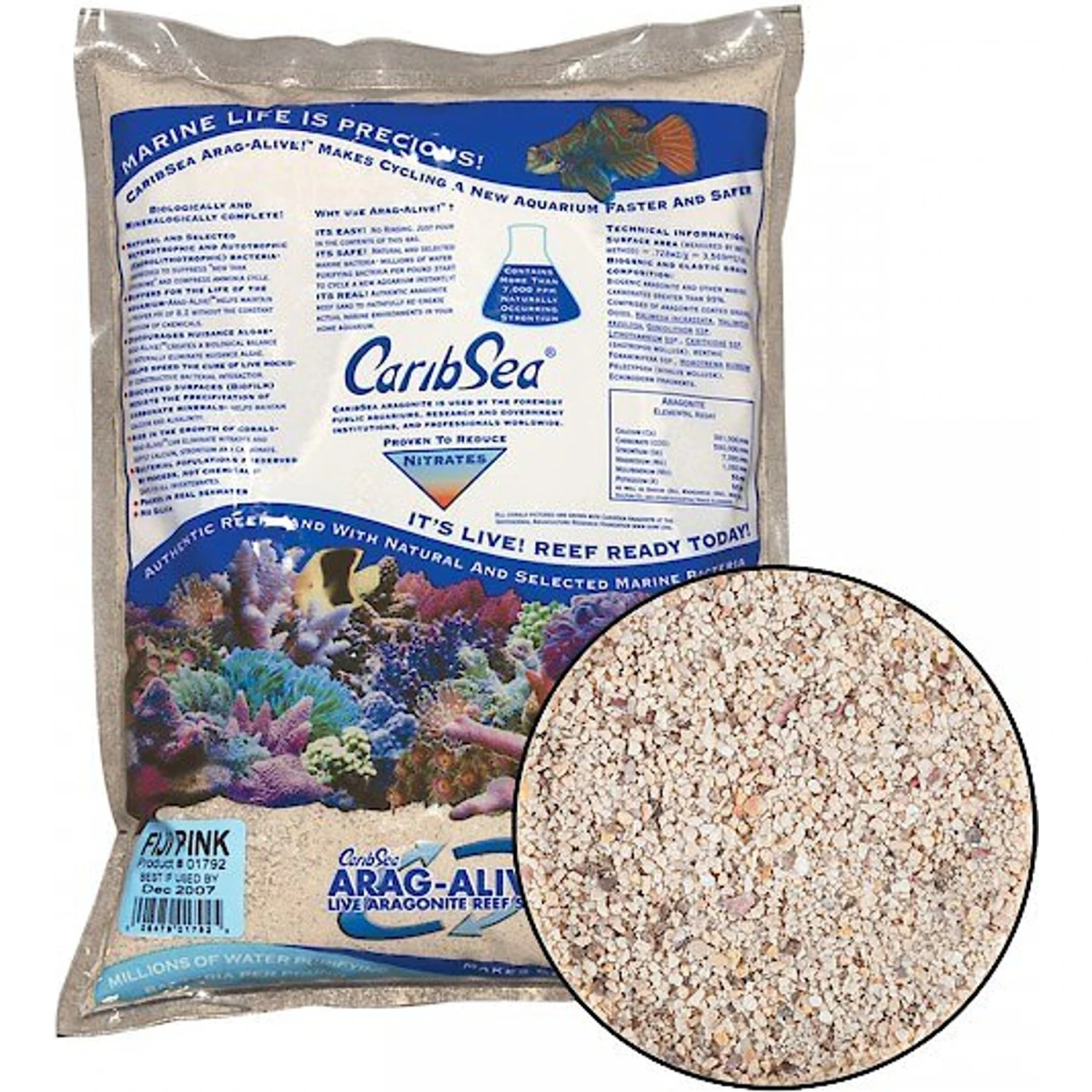 CaribSea Arag-Alive! Fiji Pink Aquarium Sand, 10-lb Bag 3 CaribSea Arag-Alive! Fiji Pink Aquarium Sand, 10-lb Bag
