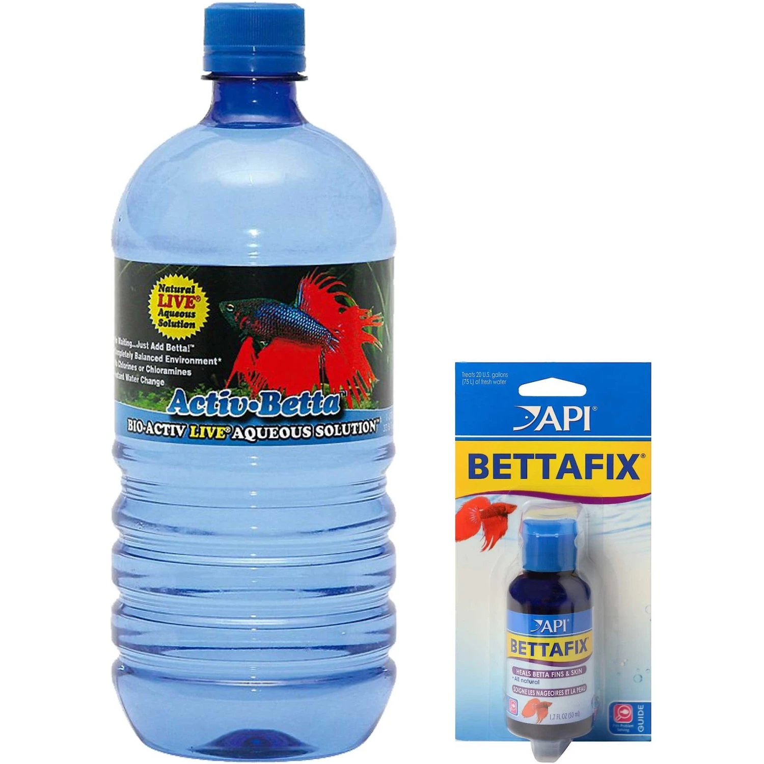 Activ-Betta Bio-Activ Live Aqueous Solution Betta Water, 33.8-oz Bottle & API Bettafix Antibacterial & Antifungal Betta Fish Infection Remedy 3 Activ-Betta Bio-Activ Live Aqueous Solution Betta Water, 33.8-oz Bottle & API Bettafix Antibacterial & Antifungal Betta Fish Infection Remedy