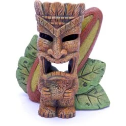 Penn-Plax Tiki With Surfboard Aquarium Ornament