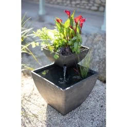 AquaSprouts Fountain Aquaponics Ecosystem Kit, Charcoal, 8-gal -Plax Penn Shop 315387 PT3. AC SS1800 V1626387108