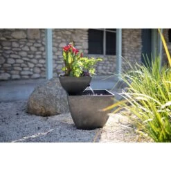 AquaSprouts Fountain Aquaponics Ecosystem Kit, Charcoal, 8-gal -Plax Penn Shop 315387 PT7. AC SS1800 V1626390401