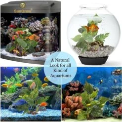 SunGrow Tall & Large Artificial Plastic Leaf Plants For Fish Aquarium Decoration & Reptile Hideout -Plax Penn Shop 326831 PT3. AC SS1800 V1630680713