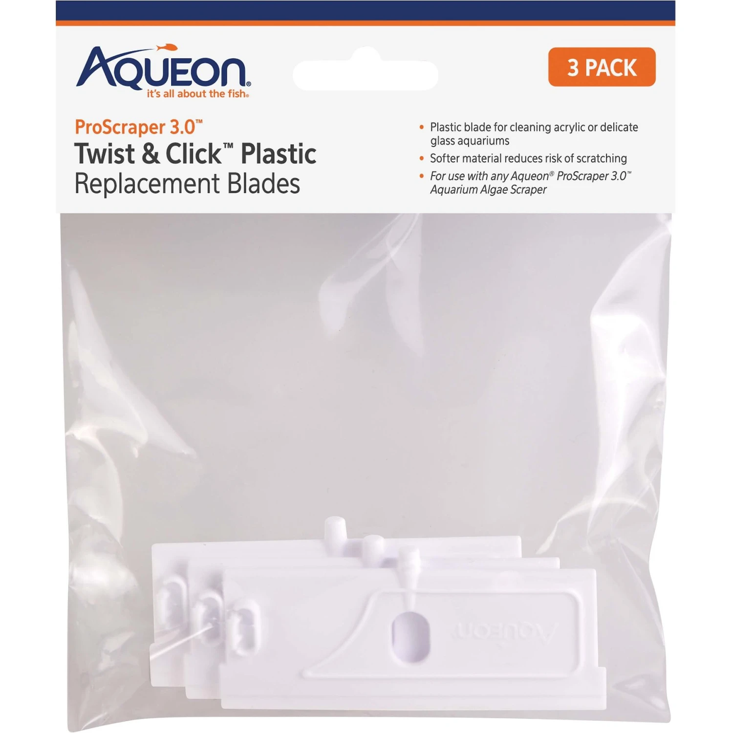 Aqueon ProScraper 3.0 Twist & Click Plastic Replacement Blades 3 Aqueon ProScraper 3.0 Twist & Click Plastic Replacement Blades