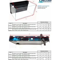 Lifegard Aquatics Low Iron Chrystal Built-In Back Filter Fish Aquarium Kit -Plax Penn Shop 367056 PT5. AC SS1800 V1645220261