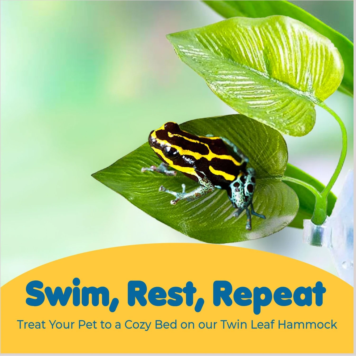 SunGrow African Dwarf Frog & Betta Bed Leaf Hammock With Suction Cups Fish Sleeping Pad Tank & Aquarium Plastic Plants, 3 Count 5 SunGrow African Dwarf Frog & Betta Bed Leaf Hammock With Suction Cups Fish Sleeping Pad Tank & Aquarium Plastic Plants, 3 Count - Image 3