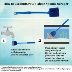 SunGrow Double Sided Sponge Glass Aquarium Algae Scraper -Plax Penn Shop 539486 PT4. AC SS1800 V1653089193