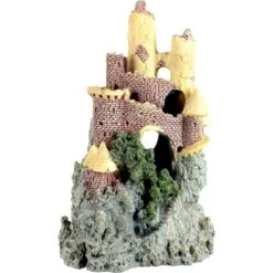 Underwater Treasures Castle On Mountain Fish Ornament