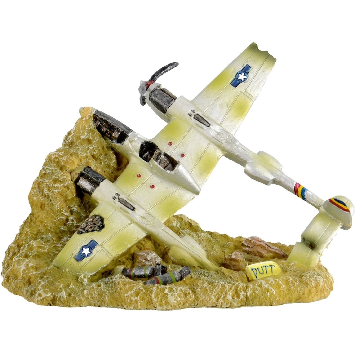 Underwater Treasures Sunken Fighter Plane Fish Ornament 3 Underwater Treasures Sunken Fighter Plane Fish Ornament