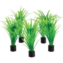 Underwater Treasures Mini Plant Green Tall Grass Fish Ornament, 3.25-in, 5 Count