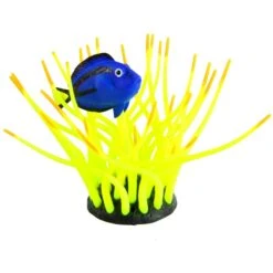 Underwater Treasures Glow Action Bubbling Blue Tang In Anemone Fish Ornament