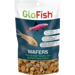 GloFish Shark & Cory Catfish Wafers Fish Food, 1.58-oz Pouch