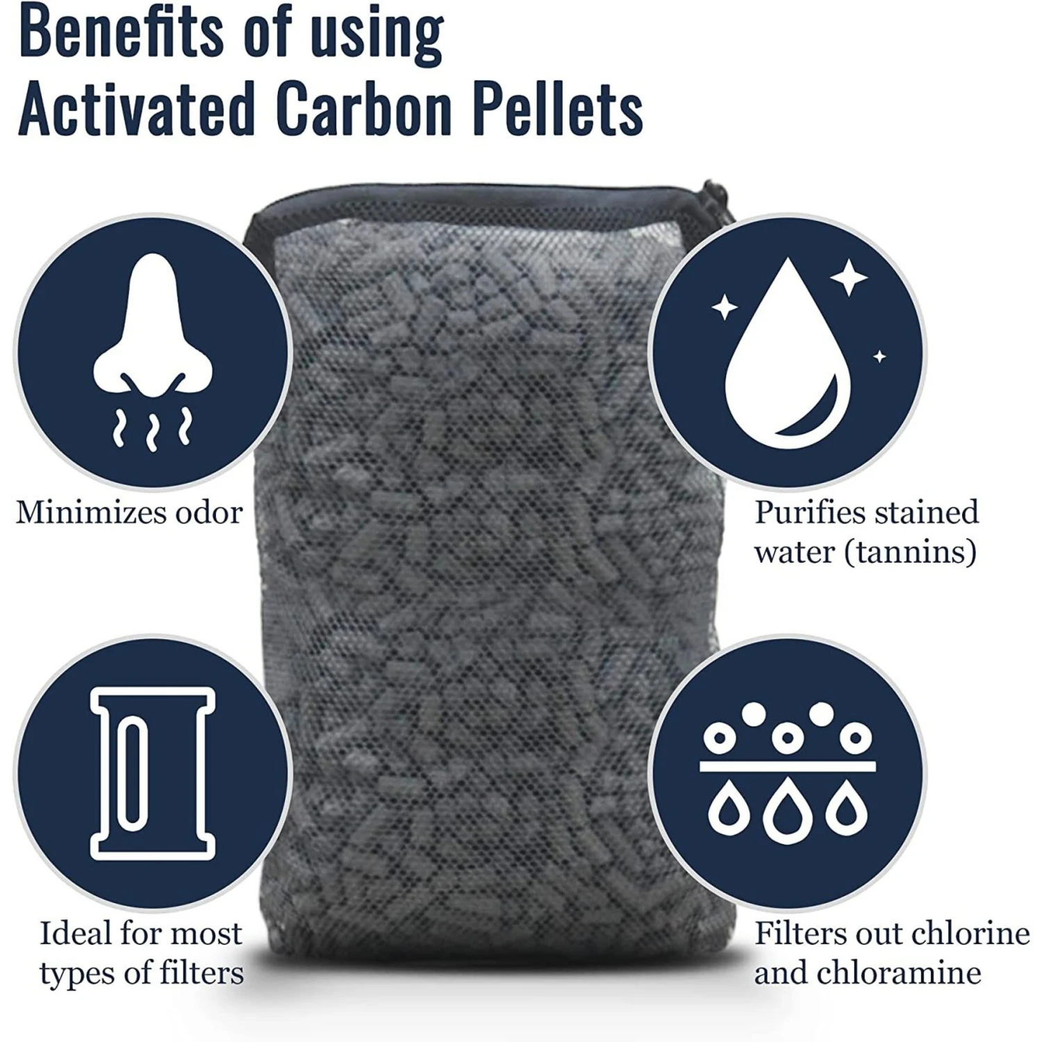 SunGrow Activated Carbon Charcoal Pellets Aquarium Filtration, Cat Litter Box & Water Fountain Deodorizer Filter Media, 10-oz 4 SunGrow Activated Carbon Charcoal Pellets Aquarium Filtration, Cat Litter Box & Water Fountain Deodorizer Filter Media, 10-oz - Image 2
