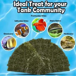 SunGrow Dried Green Seaweed Sheets Snack For Betta & Hermit Crab, Veggie Fish Food Supplement -Plax Penn Shop 697534 PT2. AC SS1800 V1682627506