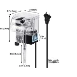SunGrow Hang On Back Aquarium HOB Filter For Small Turtle & Betta Fish Tank Maintenance -Plax Penn Shop 699694 PT4. AC SS1800 V1668197022