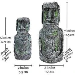 SunGrow Betta Fish Moai Easter Island Head Aquarium Ornament, 2-pack, 7-in & 5-in 13 SunGrow Betta Fish Moai Easter Island Head Aquarium Ornament, 2-pack, 7-in & 5-in -Plax Penn Shop 706190 PT6. AC SS1800 V1672947978